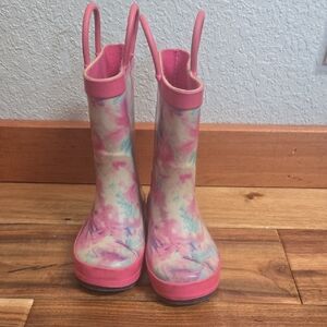 Target Pink Tie-Dye Kids Rain Boots